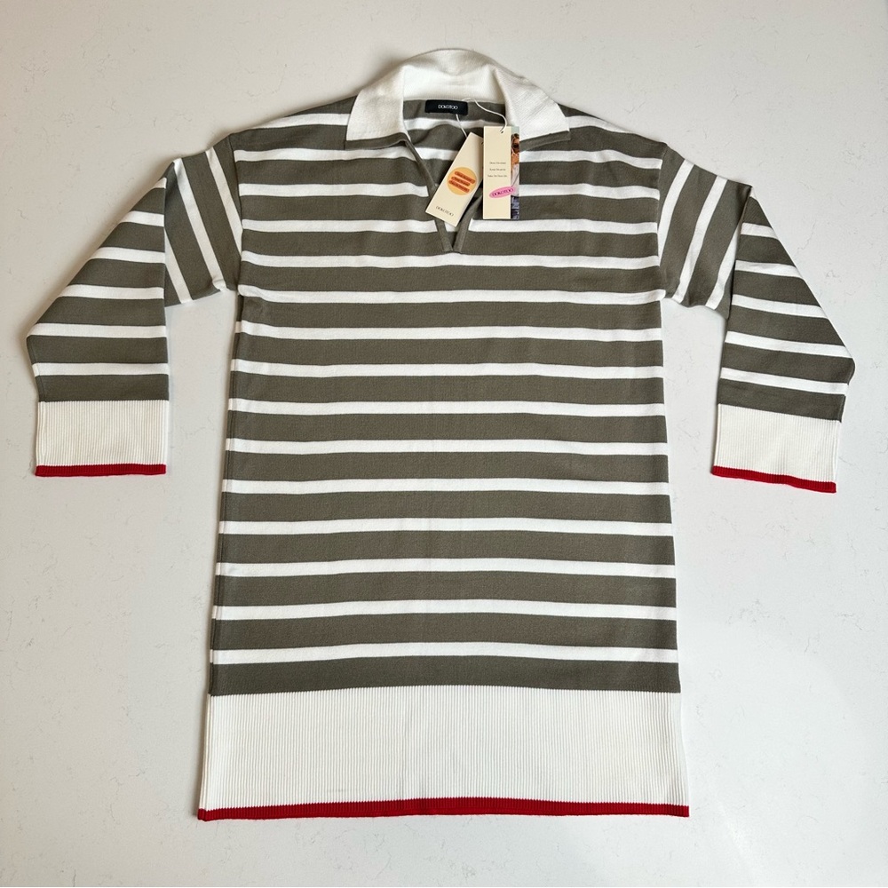 Dokotoo Women's Polo V Neck Sweater Dresses Fall Dresses for Women